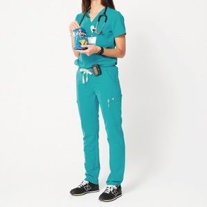 Teal Figs Yola Skinny Scrub Pants NWOT